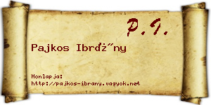 Pajkos Ibrány névjegykártya